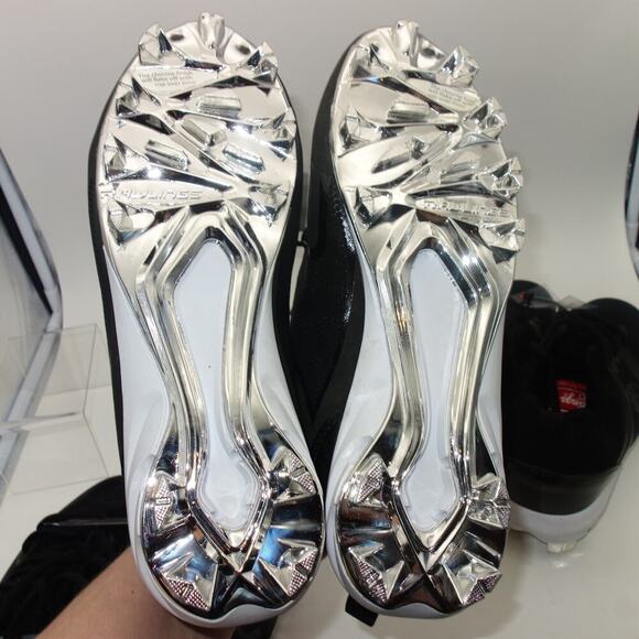 NEW Rawlings Brazen Baseball Molded Cleats Black White Cool Flo Men's 7 - Picture 11 of 12
